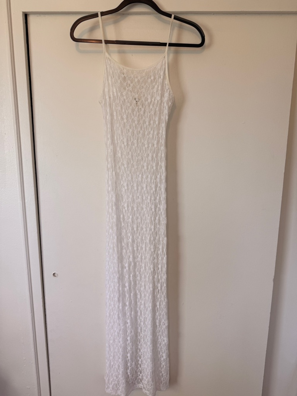 Open Edit White Lace Maxi Dress - XS
